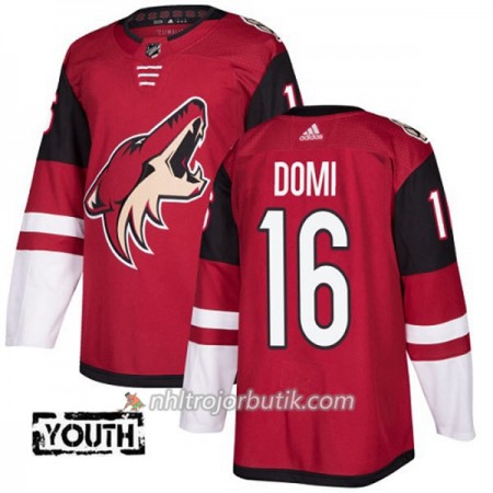 Barn Ishockey Arizona Coyotes Tröja Max Domi 16 Adidas 2017-2018 Vinröd Authentic